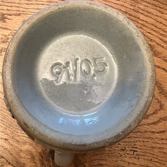 Trink Aus Stein Wine Pitcher Den Edlen Wein German Pottery 1 liter Gray Blue - Picture 4 of 9